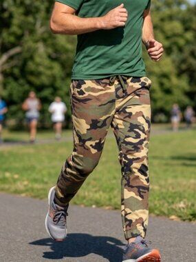 Match Jogger Pants Large woodland Camo 100% Cotton Elastic Waist Drawstring